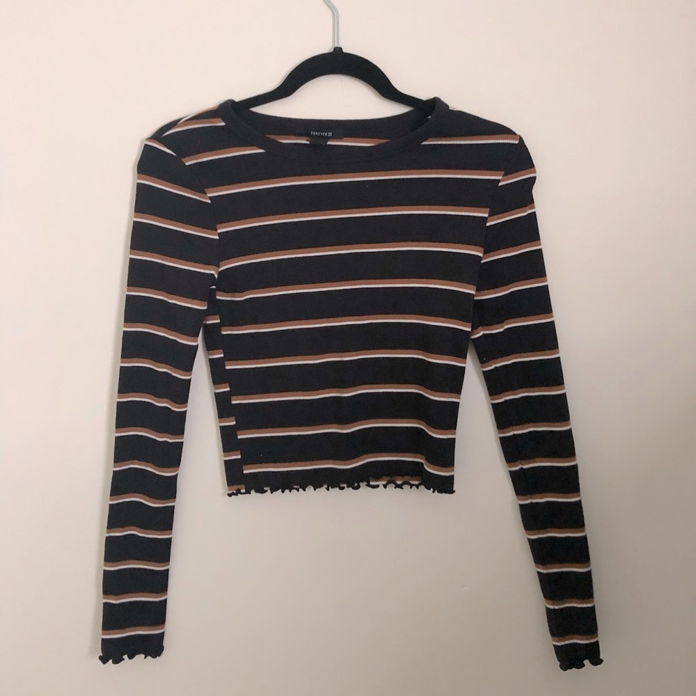 forever 21 long sleeve cropped tee